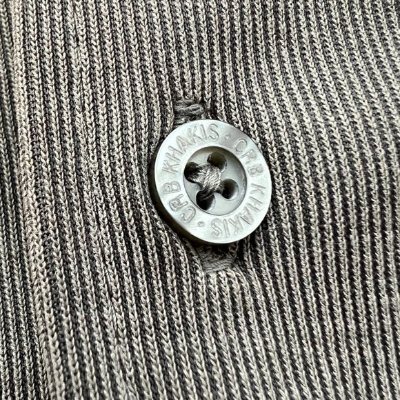 Vintage CRB Khakis Rayon Blend Ribbed Green Summer Button-Up Shirt - Men's Large - Picture 4 of 5